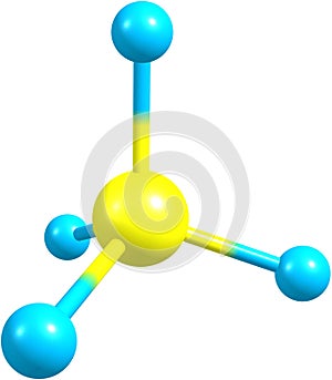 Methane molecule on white