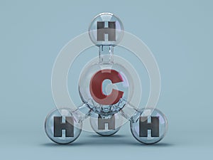 Methane Molecules Background. 3D rendering