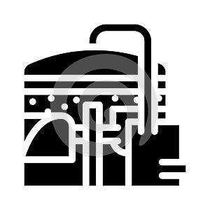 methane tank or biogas plant, digester or reactor glyph icon vector illustration
