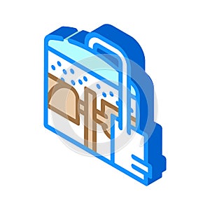 methane tank or biogas plant, digester or reactor isometric icon vector illustration