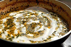 Methi Malai Matar, popular indian vegetarian main course served in Karahi