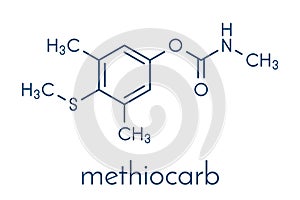 Methiocarb pesticide molecule. Skeletal formula.