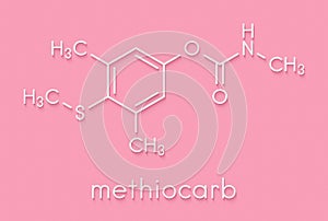 Methiocarb pesticide molecule. Skeletal formula.