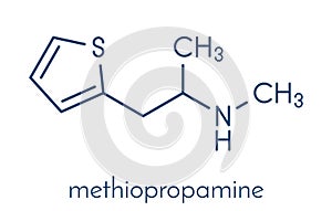Methiopropamine MPA recreational drug, chemical structure Skeletal formula.