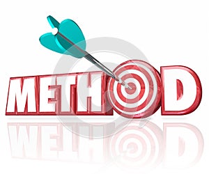 Method 3d Word Arrow in Target Bulls-Eye