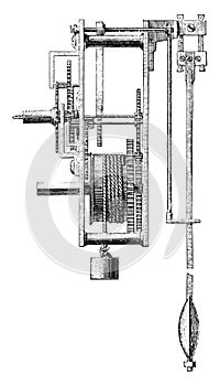 Method of regulating a balance wheel, vintage engraving