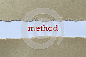Method word on white photo