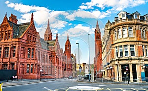 Methodist Central Hall and Victoria Law Courts in Birmingham, England