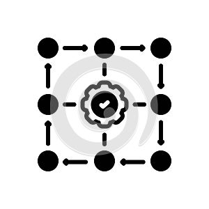 Black solid icon for Methodology, modus operandi and process photo