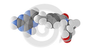 methotrexate molecule, antineoplastic agents, molecular structure, isolated 3d model van der Waals