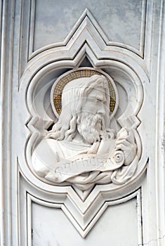 Methuselah, relief on the facade of Basilica of Santa Croce in Florence