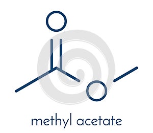 Methyl acetate solvent molecule. Skeletal formula.