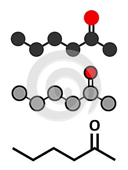 Methyl butyl ketone (MBK, 2-hexanone) solvent molecule