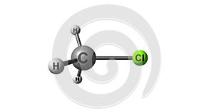 Methyl chloride molecular structure isolated on white