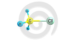 Methyl chloride molecular structure isolated on white