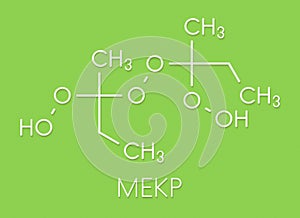 Methyl ethyl ketone peroxide MEKP explosive molecule. Skeletal formula. photo