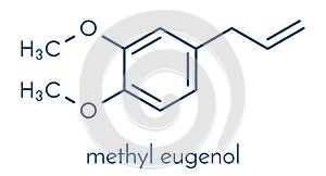 Methyl eugenol molecule. Skeletal formula.