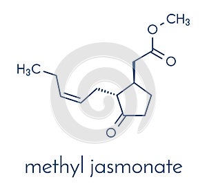 Methyl jasmonate plant stress signal molecule. Skeletal formula.