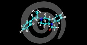 Methylacetylfentanyl molecular structure isolated on black