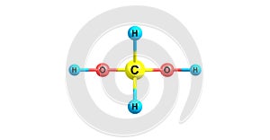 Methylene glycol molecular structure isolated on white photo