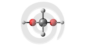 Methylene glycol molecular structure isolated on white