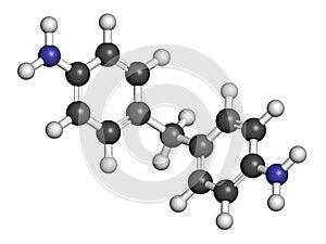 4,4\'-methylenedianiline (methylenedianiline, MDA) molecule. Suspected carcinogen, on the list of substances of very high concern. photo