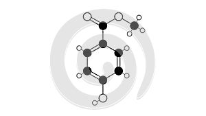 methylparaben molecule, structural chemical formula, ball-and-stick model, isolated image anti-fungal agent e218 photo