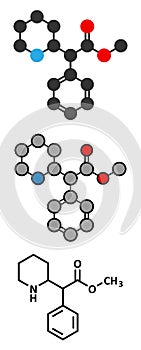 Methylphenidate attention-deficit hyperactivity disorder (ADHD) drug molecule