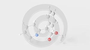 methylphenidate molecule 3d, molecular structure, ball and stick model, structural chemical formula cns stimulant