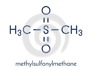 Methylsulfonylmethane MSM dietary supplement molecule, chemical structure Skeletal formula. photo