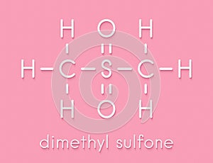 Methylsulfonylmethane MSM dietary supplement molecule, chemical structure Skeletal formula. photo