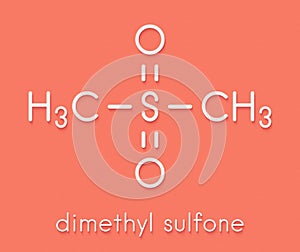 Methylsulfonylmethane MSM dietary supplement molecule, chemical structure Skeletal formula.