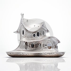 Meticulous Fantasy: Shiny Silver House With Zen Buddhism Influence