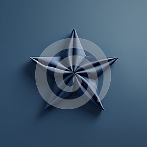 Meticulous Photorealistic Origami Star On Blue Background