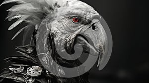 Meticulous Photorealistic Wyvern Bird Mask Art With Steelpunk Influence