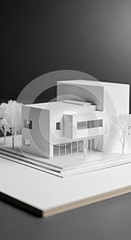 Architectural Model of Modern House with Minimalist Design