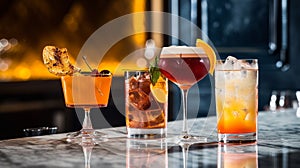 Meticulously crafted by skilled mixologists,these premium drinks offer a sophisticate. Generative Ai photo