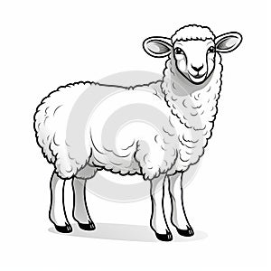 Meticulously Detailed Black And White Sheep Illustration photo