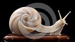 Meticulously Detailed Ivory Snail Figurine In Bengal School Of Art Style