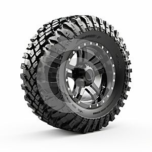 Meticulously Detailed Off Road Tires On White Background