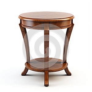 Meticulously Detailed Wood Round Table With High-key Lighting