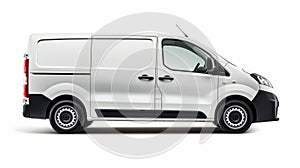 Meticulously Illustrated White Minivan On Isolated Background