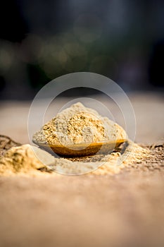 Metiista Fuller`S Earth Clay,Mulpani mitti/Fuller`s earth/multani mitti on a gunny bag.