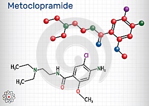 Metoclopramide, dopamine antagonist molecule. It is used to treat  nausea and vomiting,  to help with gastroesophageal reflux