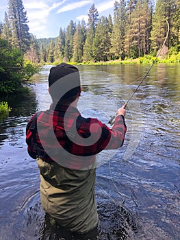 Metolius River Oregon Fly Fishing Trip with Fisherman Casting