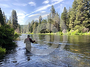 Metolius River Oregon Fly Fishing Trip with Fisherman Casting