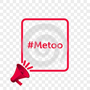 Metoo hashtag message quote megaphone vector icon photo
