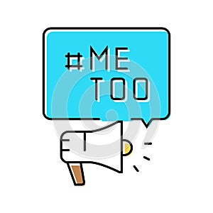 metoo movement feminism woman color icon vector illustration