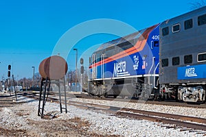 Metra commuter train arrives in Mokena from Chicago