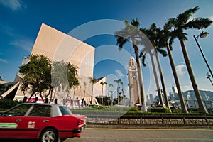 China Hong Kong Former Kowloon-Canton Railway Clock Tower and Hong Kong Cultural Centre photo